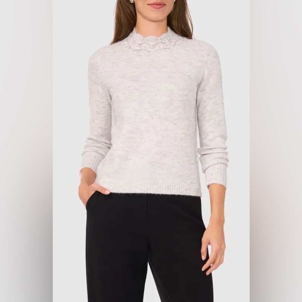 Halogen Light Gray Turtleneck Sweater